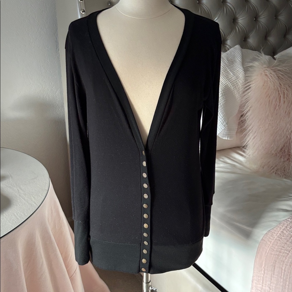 Black Button-Up Women's Sweater